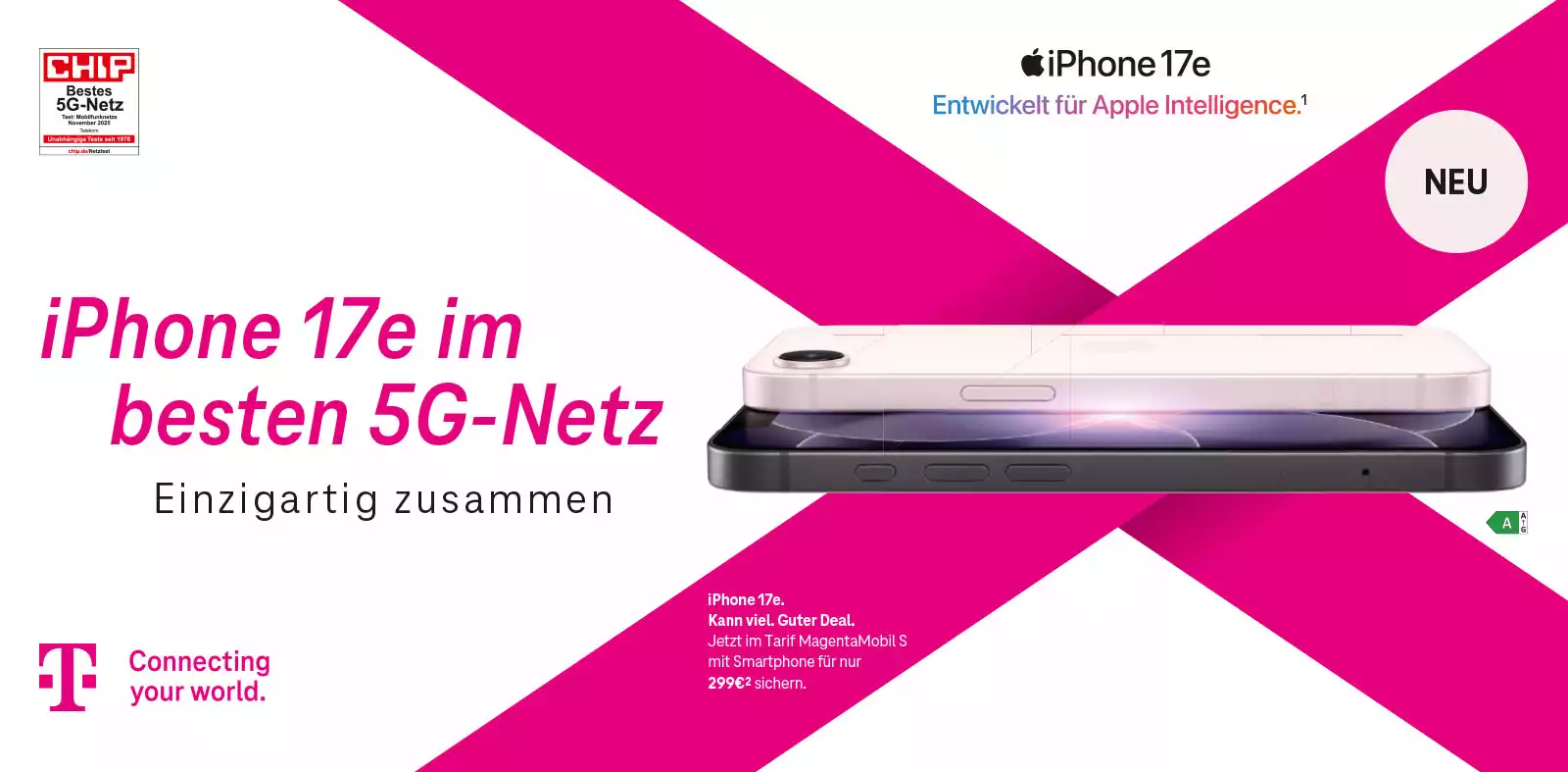 Telekom MagentaMobil: iPhone 17e im besten 5G-Netz, Smartphone Angebot